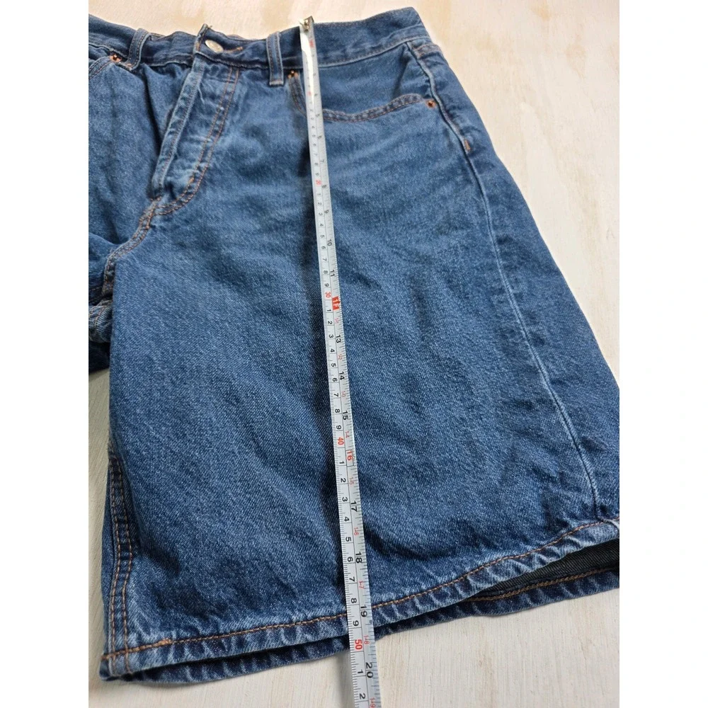 Old Navy Baggy Denim Shorts Womens 8 Mid-Rise Blue Medium Wash Y2K Grunge 8 Inch